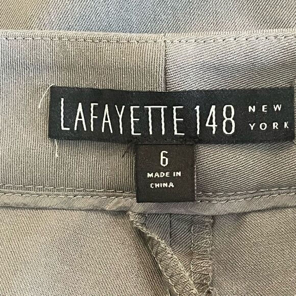 Lafayette 148 Gray Wide Leg Woman’s Menswear Style Pants Trousers Work Wear Sz 6 - Picture 3 of 5